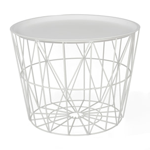 Table Filaire Metal Blanc Diametre 50cm