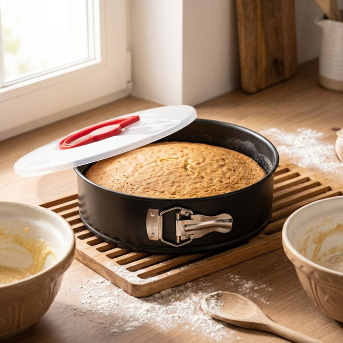 Moule à manqué à charnière 26 cm avec couvercle de transport Dr. Oetker Bake and Go