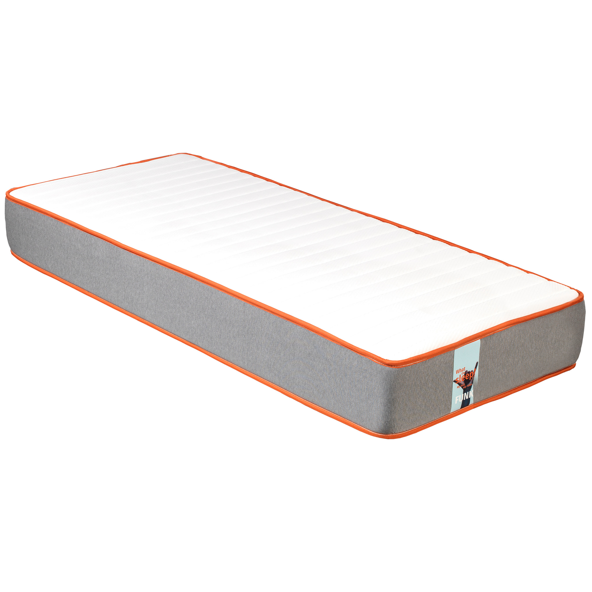 Pack FUNK, Colchón Sostenible Muelle Ensacado y Canapé Juvenil Apertura Lateral Blanco, WHAT THE SLEEP, Entrega, Montaje en Domicilio y Retirada de Usado Incluida