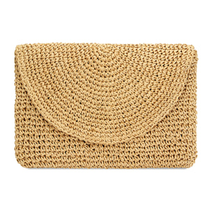 Pochette mare marrone in paglia