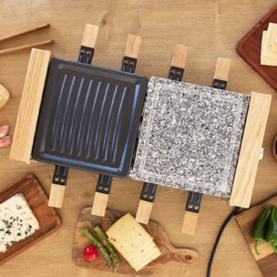 Raclette Cheese&Grill 8400 Wood MixGrill. Potencia 1200 W, Superficie mixta Gril