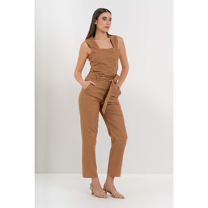 Kocca - Pantaloni da donna in cotone e lino con ricamo floreale Donna