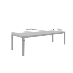 Table de jardin extensible aluminium 6-10 places LUNEA