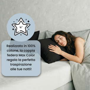 COPPIA FEDERE MAX COLOR, 100% Cotone, Made in Italy - NERO