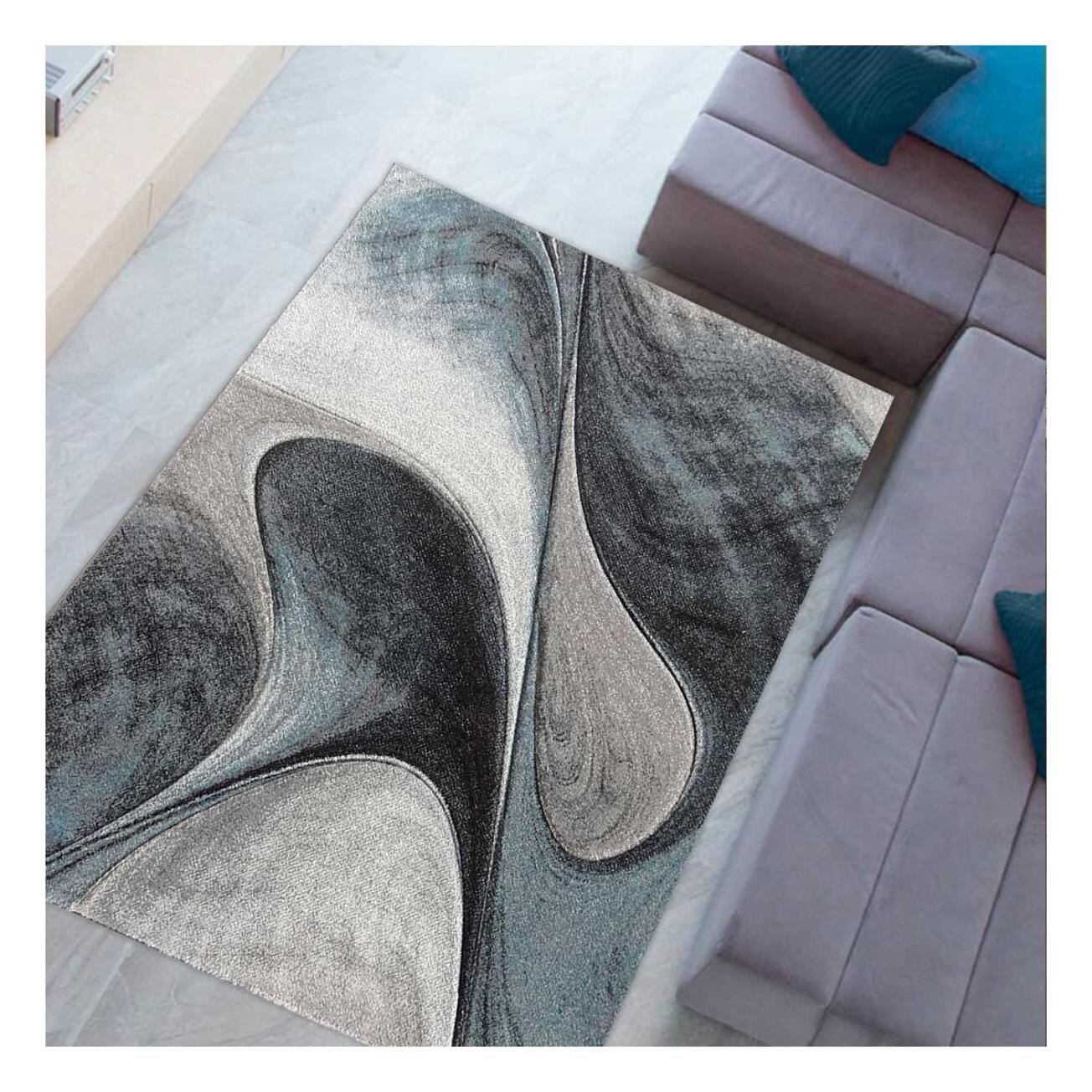 Tapis moderne Tavo avec motif de gouttes d'eau