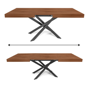 Figaro - Tavolo da pranzo allungabile con gambe incrociate 140(220)x90 cm, teak