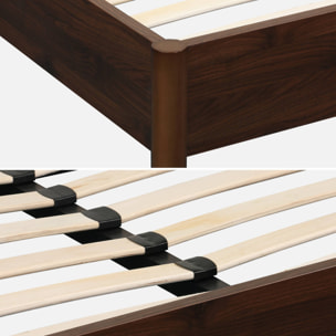 Lit avec sommier à lattes 140x190cm décor bois HARMONY