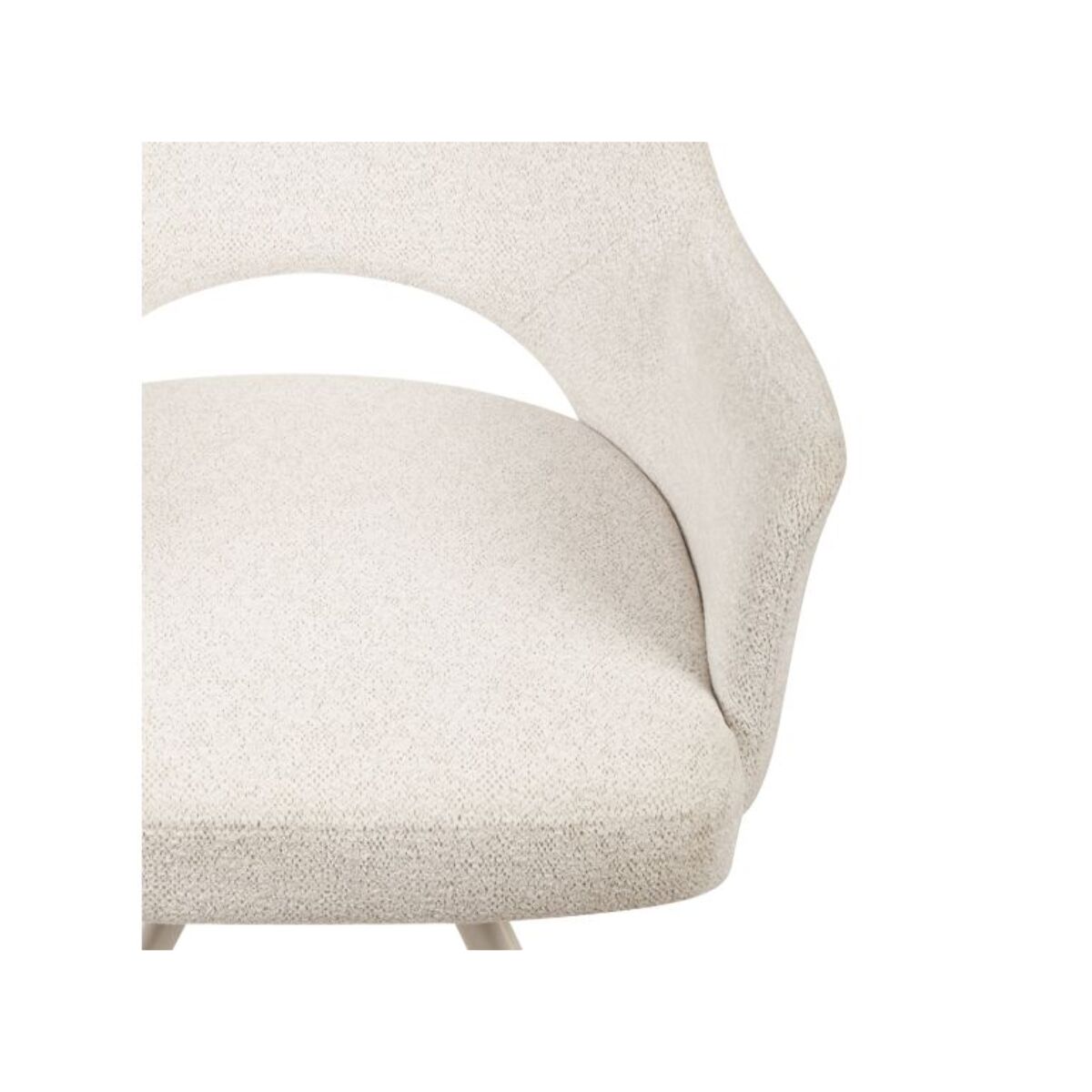 Chaise rotative 180° en tissu doux écru avec pieds en métal - LEVANTE
