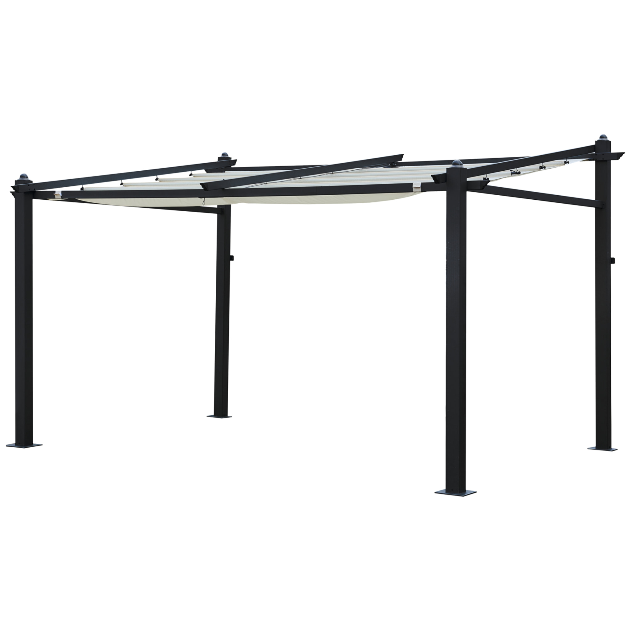 Pergola murale 3 × 4m FRÉJUS beige - structure aluminium