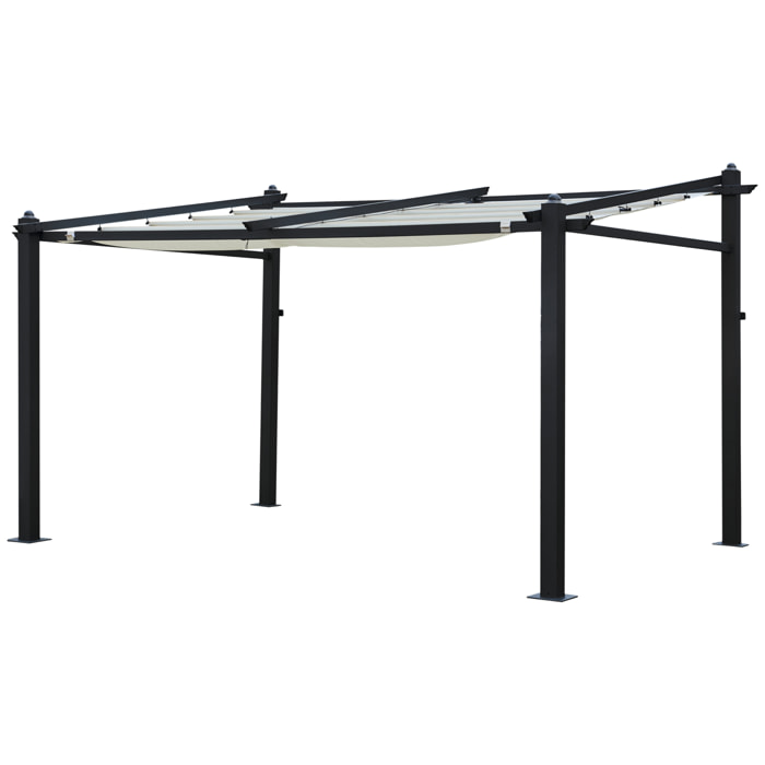 Pergola murale 3 × 4m FRÉJUS beige - structure aluminium