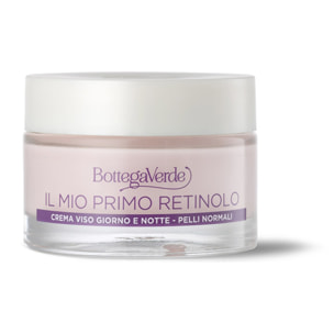 Il mio primo retinolo - Crema viso giorno e notte - prime rughe, energizzante - con Pro-Retinolo, acido Ialuronico ed estratti iperfermentati di Carota e Ginseng rosso - pelli normali