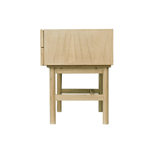 Bureau avec rangements 2 tiroirs bois clair et cannage rotin L120 cm GALINA