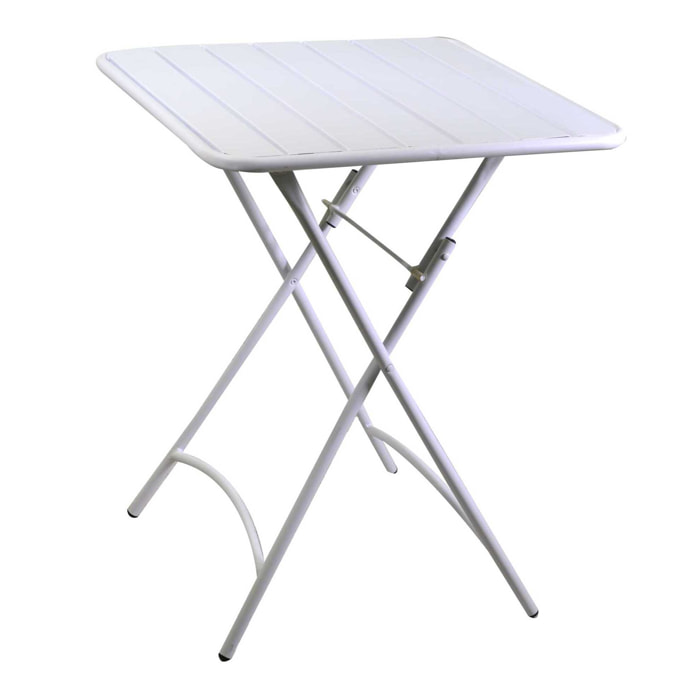 Tavolo Rovigo Vacchetti in metallo pieghevole bianco cm60x60h72