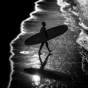 Poster surf contraste Affiche + cadre en bois - Chêne