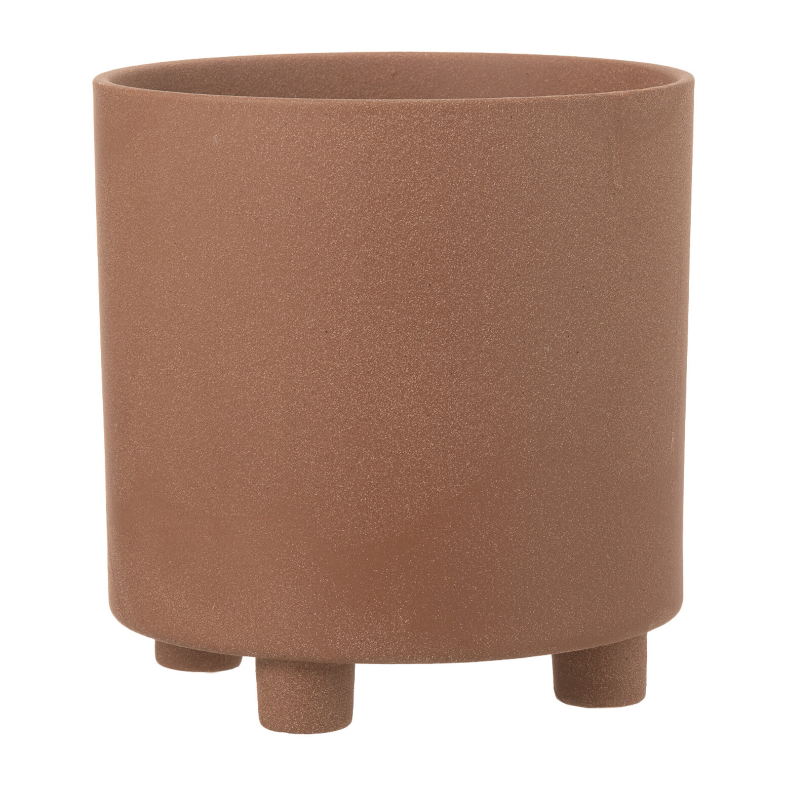 J-Line cache-pot Thibault - céramique - marron - large - Ø 26.5 cm