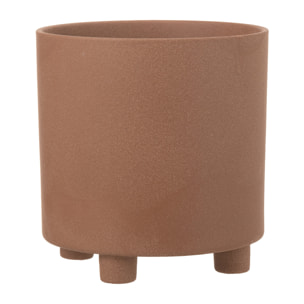 J-Line cache-pot Thibault - céramique - marron - large - Ø 26.5 cm