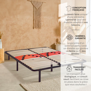 Kit cadre à lattes | 1 Place |morphologique | 3 zones de confort