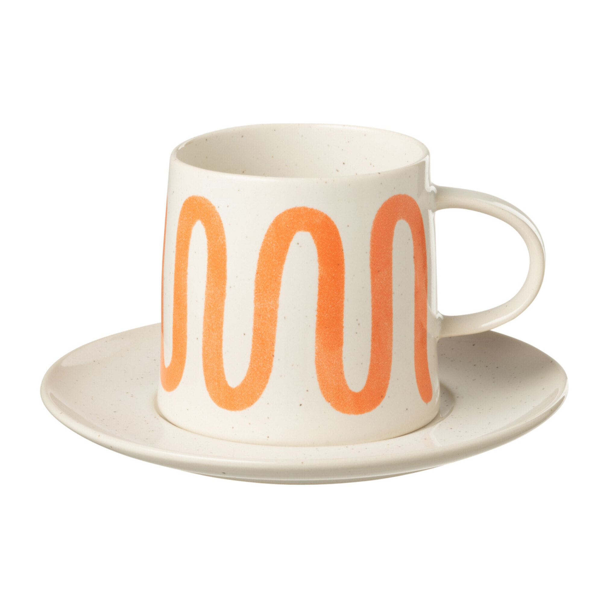 J-Line tasse + sous-tasse - porcelaine - orange