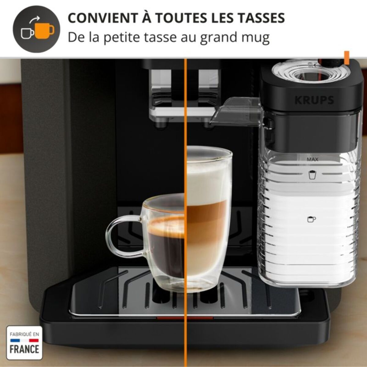 Expresso Broyeur KRUPS Sensation lait EA912HF1