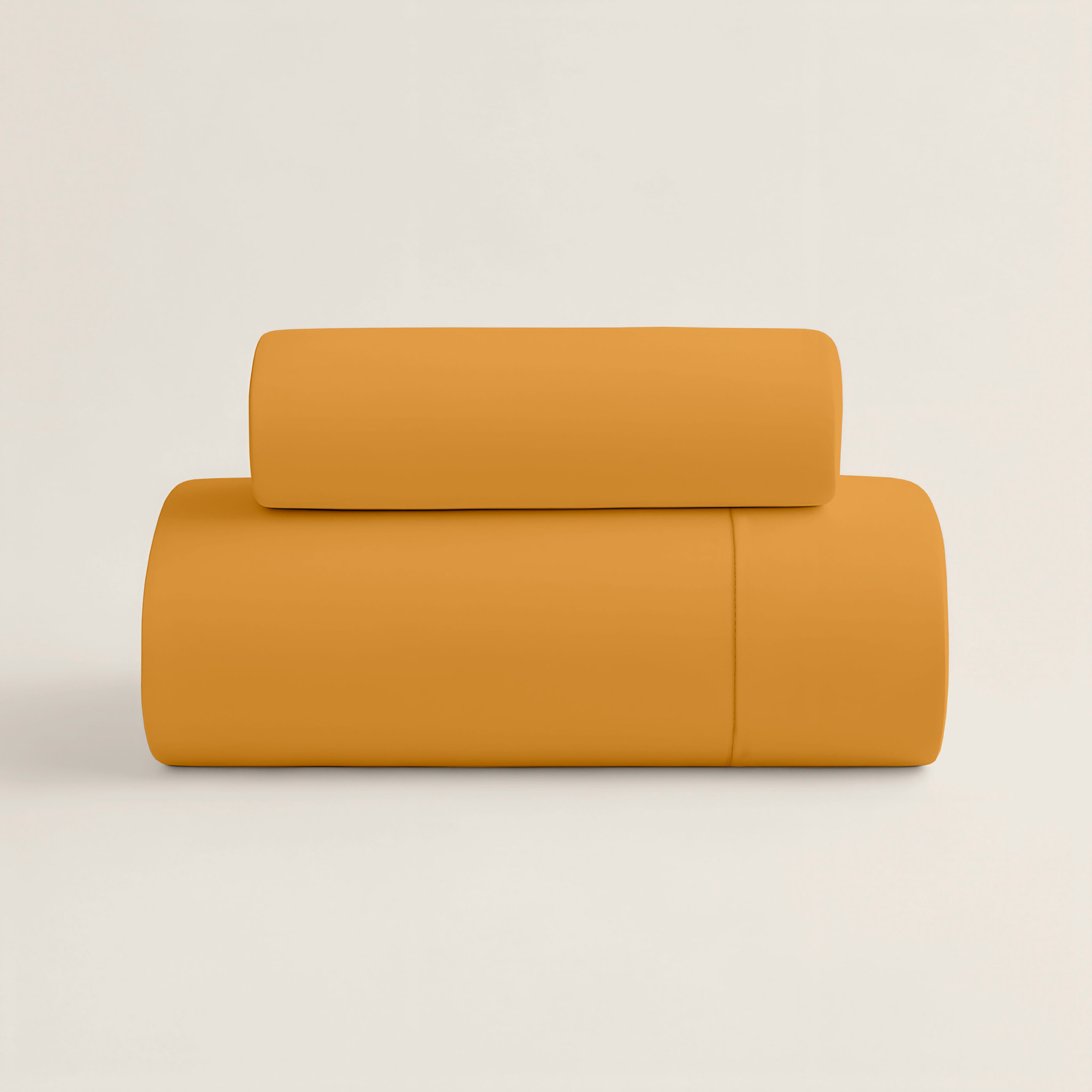 Naturals - Funda Nórdica Lisa - Cierre con botones - 100% Algodón - Incluye 1/2 Fundas de Almohada - Ocre