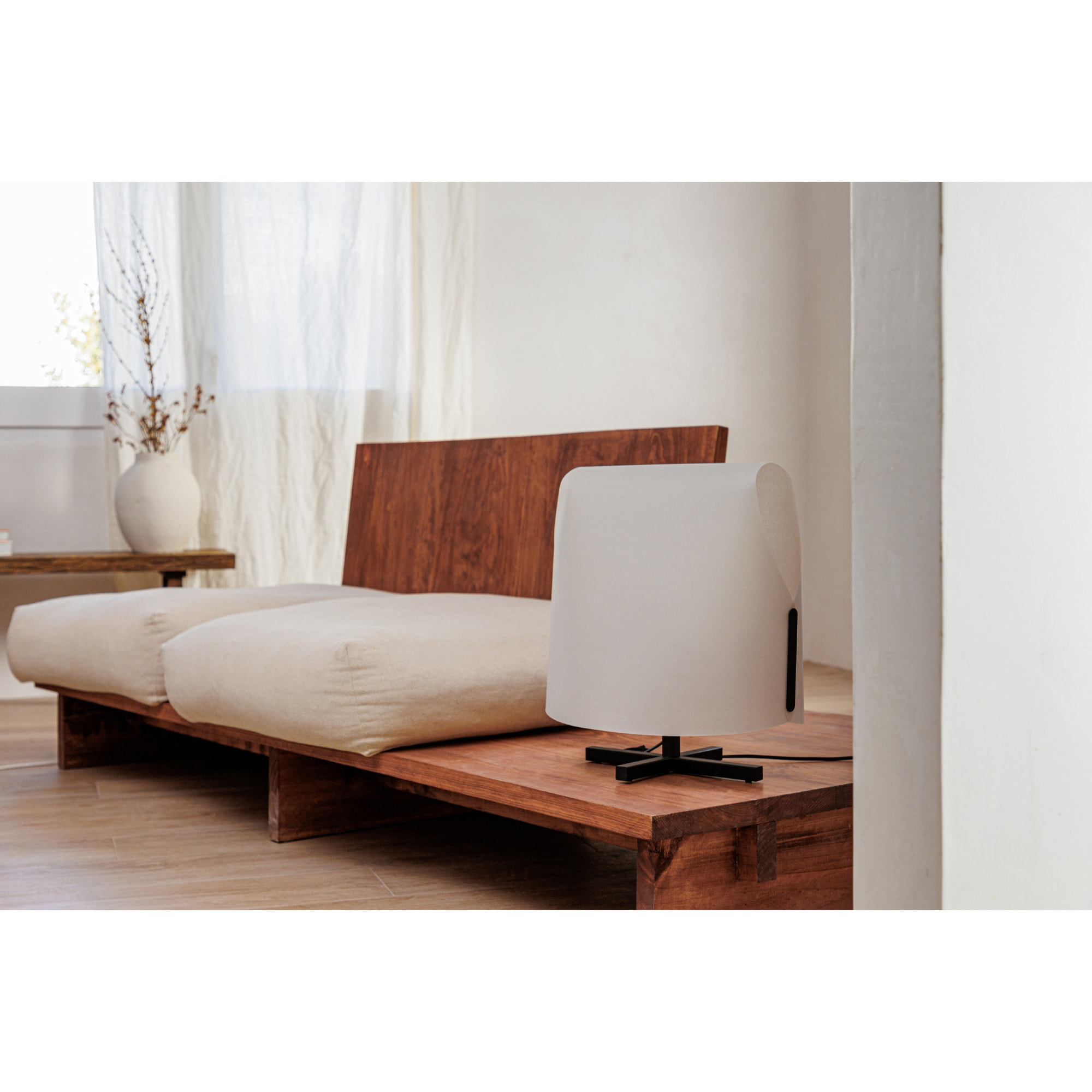 LUANG M Lampe table noire/beige