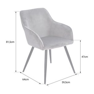 Chaise vintage GISELE velours rose