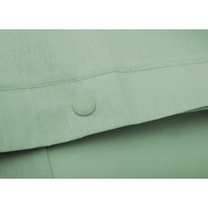 Coppia Federe Letto 100% Cotone Tinta Unita Verde Acqua