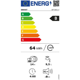 Lave vaisselle 60 cm INDESIT I0FD651X