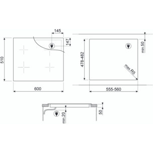 Table induction SMEG SIM6644R