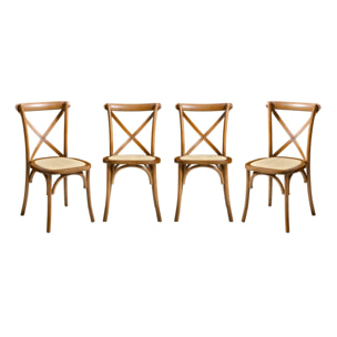 Chaise de bistrot vintage bois (lot de 4) BELLEVILLE
