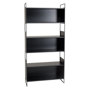DALY - Étagère 5 niches 5 niveaux noire piètement métal