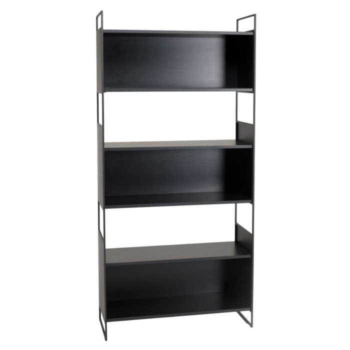 DALY - Étagère 5 niches 5 niveaux noire piètement métal
