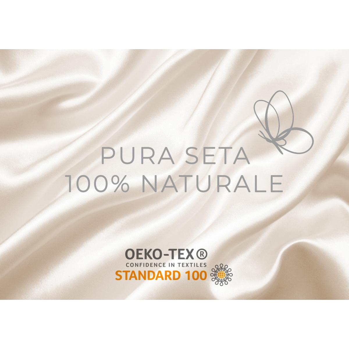 Federa Cuscino Letto Con Zip E Scrunchies Elastico Capelli 100% Seta Tinta Unita Bianco