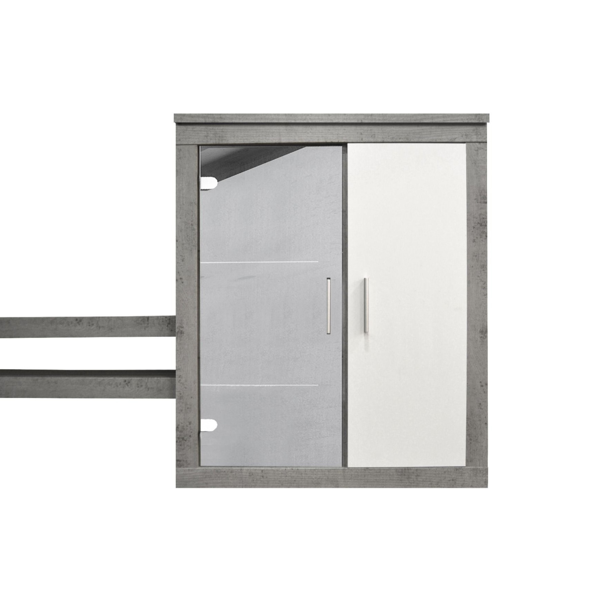 Parete Attrezzata Da Soggiorno Salotto Moderna Con Ante Mensole Vani A Giorno Vetrinetta Mobile TV Design Moderno 293x193x50 Cm Bianco Grigio Cemento