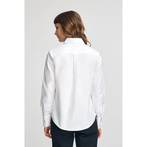 Camisa blanca de corte recto con logo Rigby Go