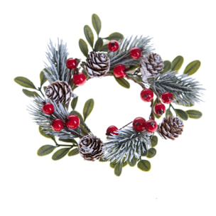 Girocandela con bacche e ilex - Pezzi 12 - ROSSO - Bianchi Dino SpA