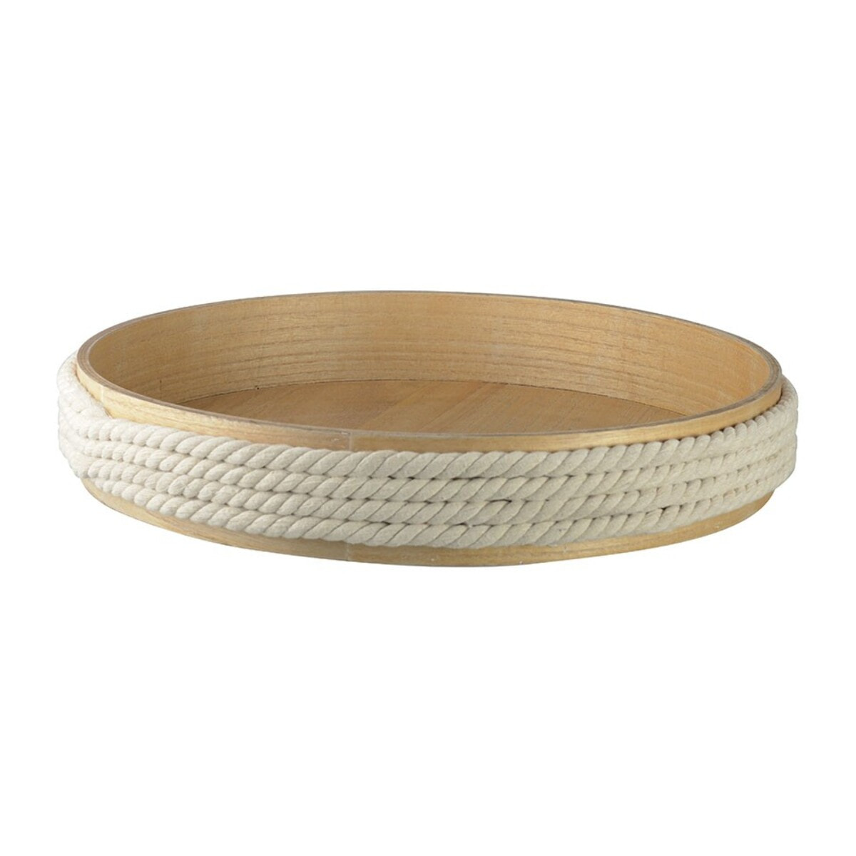 Plateau rond en bois avec corde 45cm