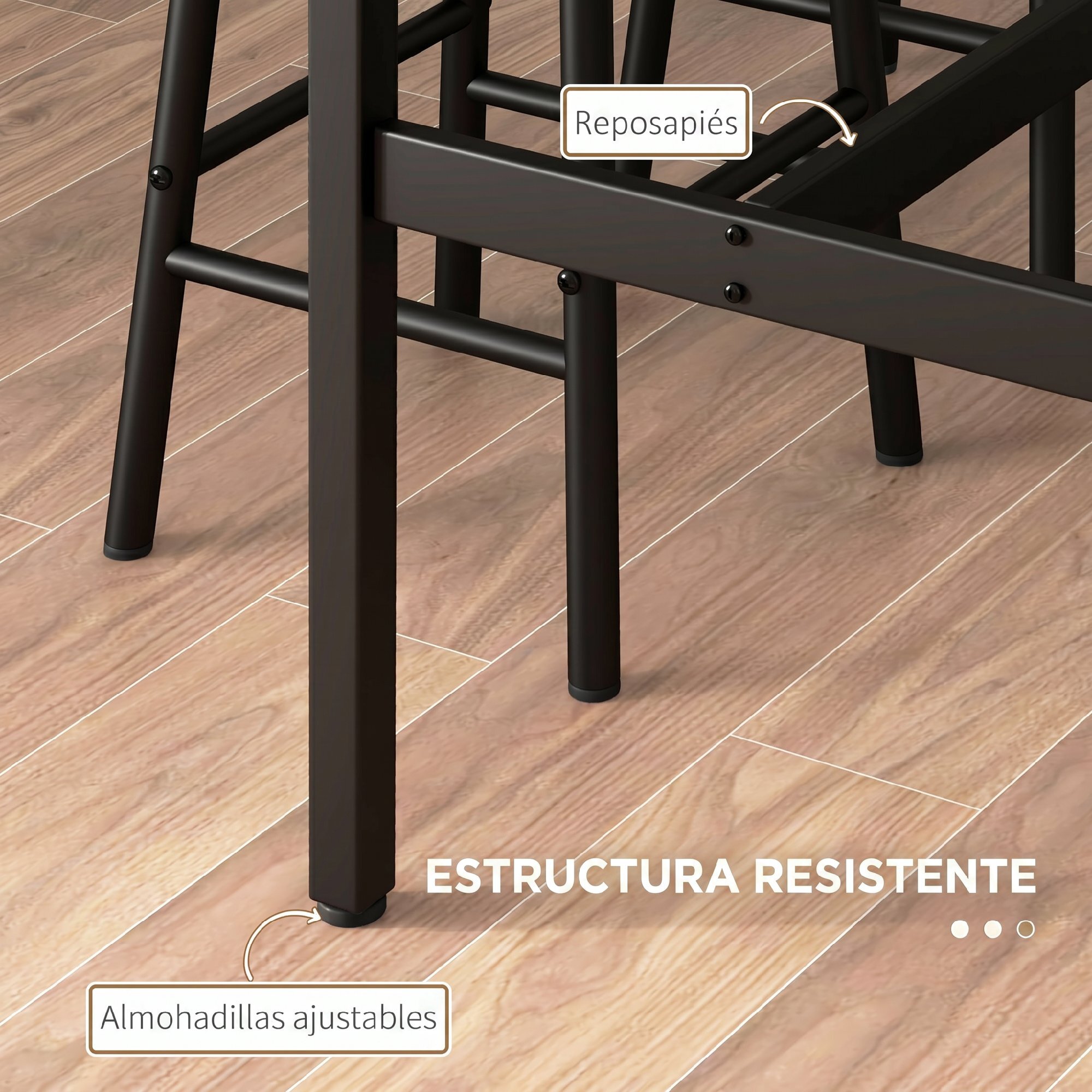 Conjunto Mesa Alta de Cocina con 2 Taburetes, Mesa Alta de Bar, Ahorro de Espacio, Marco de Acero, Estilo Industrial, para Comedor, Balcón o Isla Cocina, Marrón Rústico