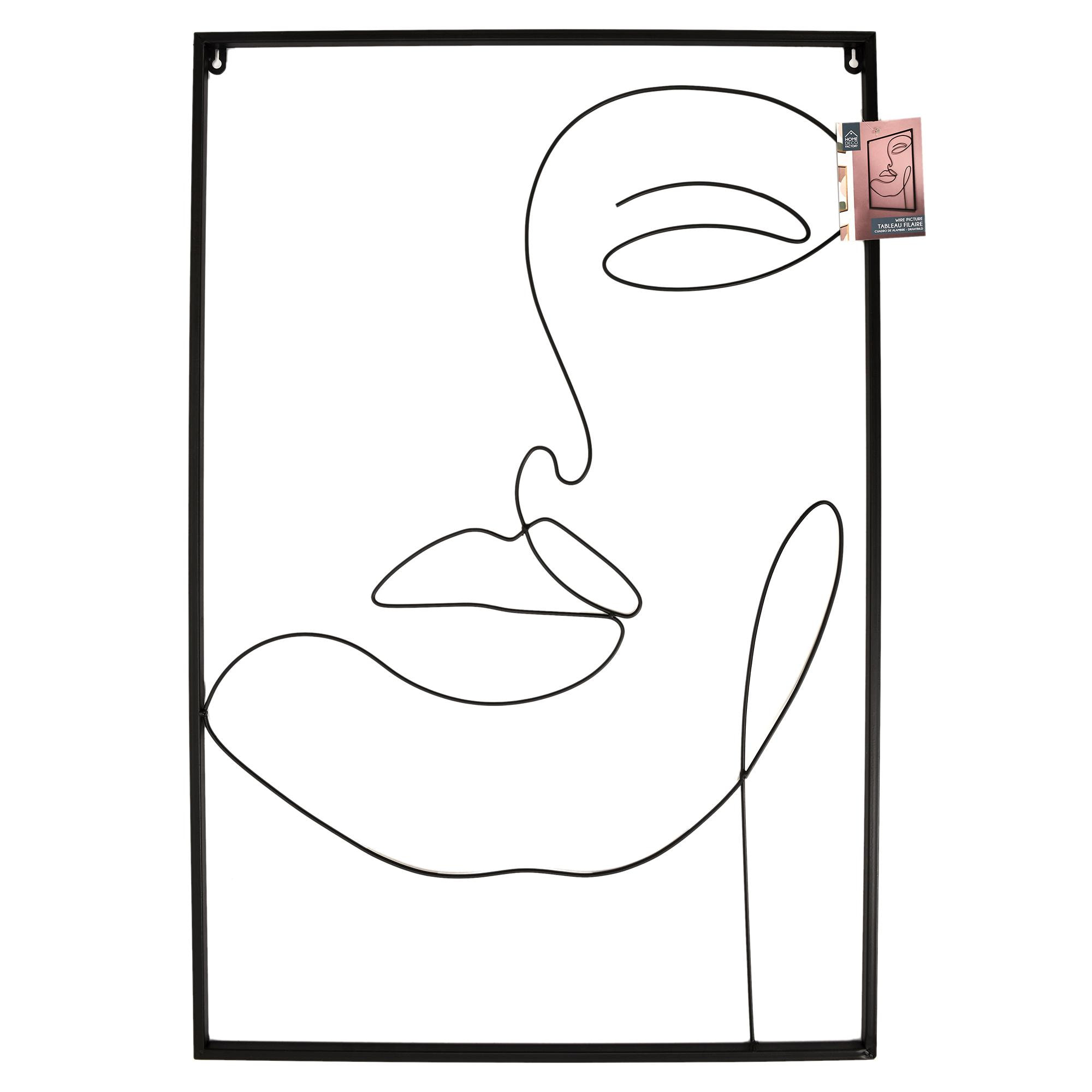 TABLEAU FILAIRE VISAGE 60X90CM