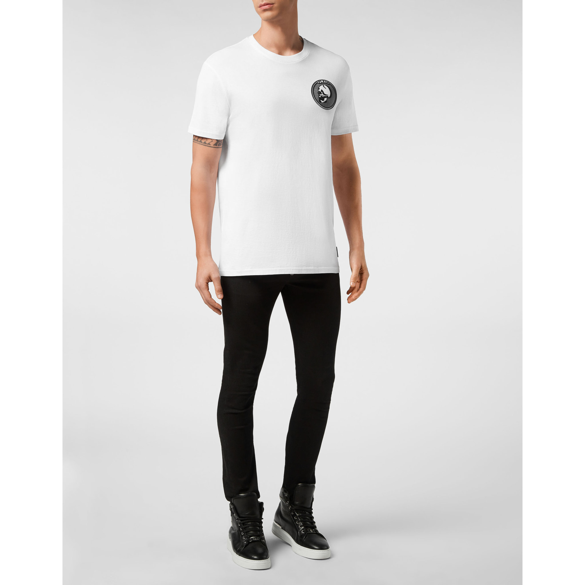 PHILIPP PLEIN Camiseta de cuello redondo y manga corta ICONIC PLEIN