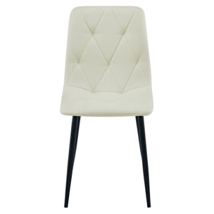 Set di 4 Sedie Libra Beige con Gambe in Metallo Nero