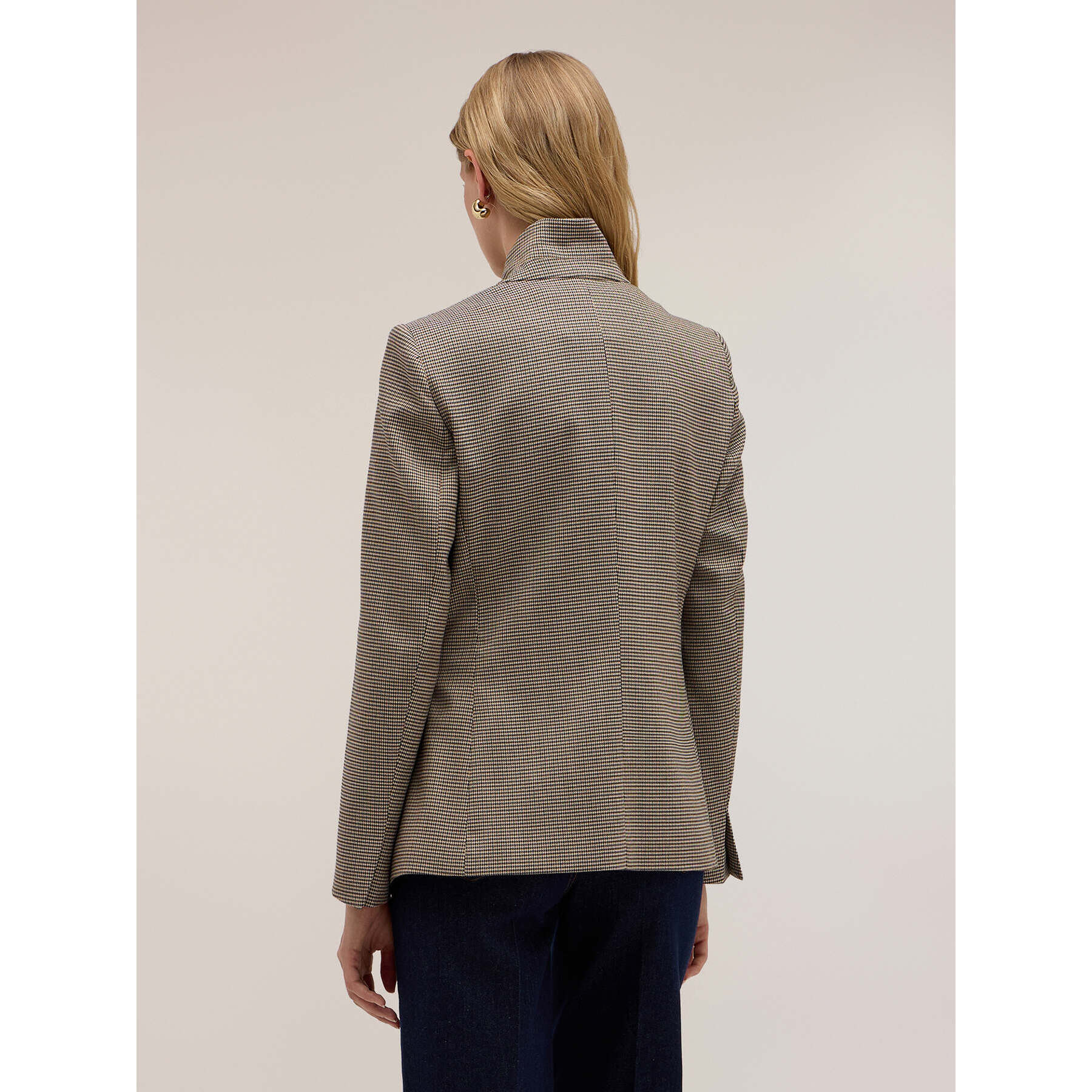 Motivi - Giacca strutturata check collo alto - Beige