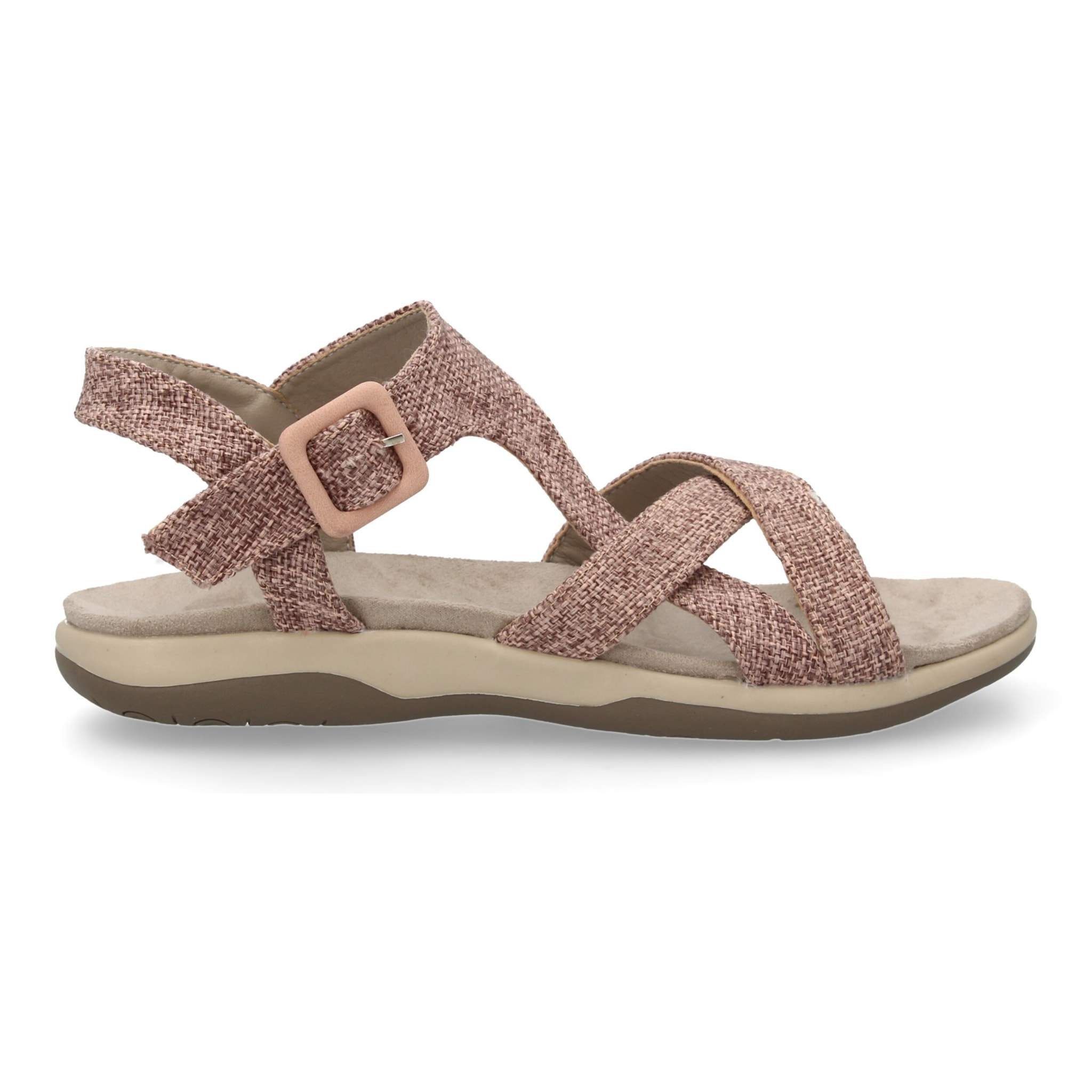 Sandalias planas de mujer diseño moderno, comodas con cierre de cierre autoadherente y con tiras cruzadas