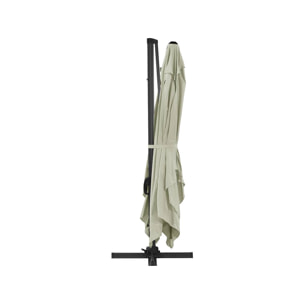Parasol jardin déporté Alu "Sun 4" - Rectangle - 3 x 4 m + Housse de protection - Ecru