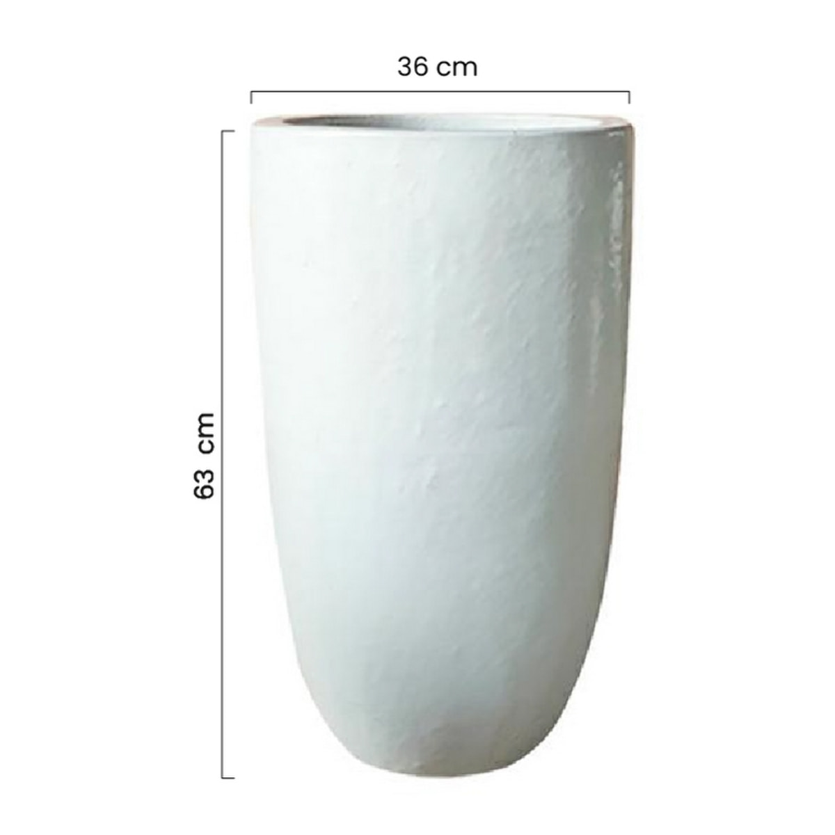 Vaso grande in ceramica bianca 36x63 cm - Real