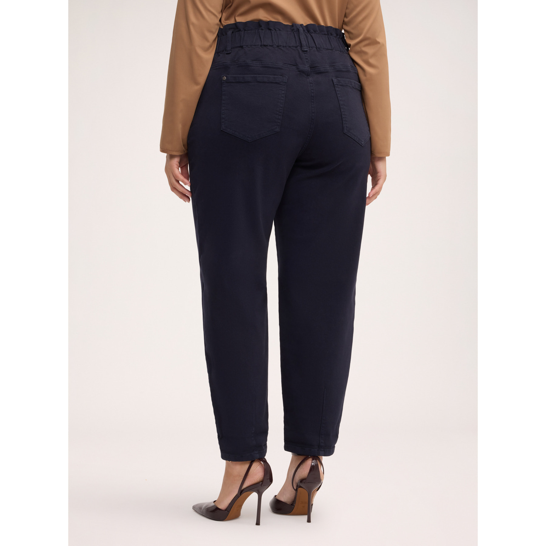 Fiorella Rubino - Pantaloni Balloon in misto cotone - Blu