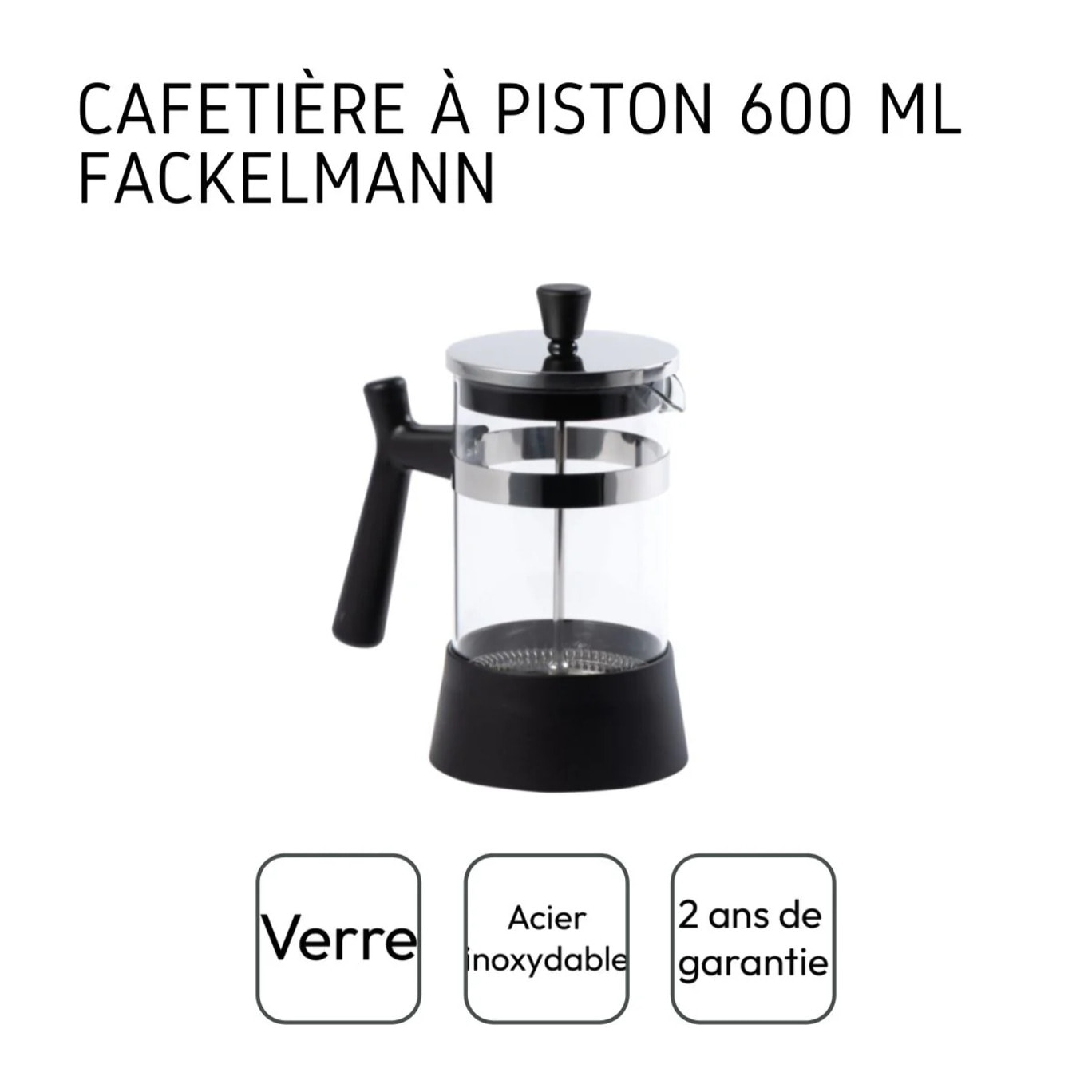 Cafetière à piston 600 ml Fackelmann