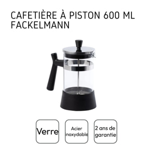 Cafetière à piston 600 ml Fackelmann