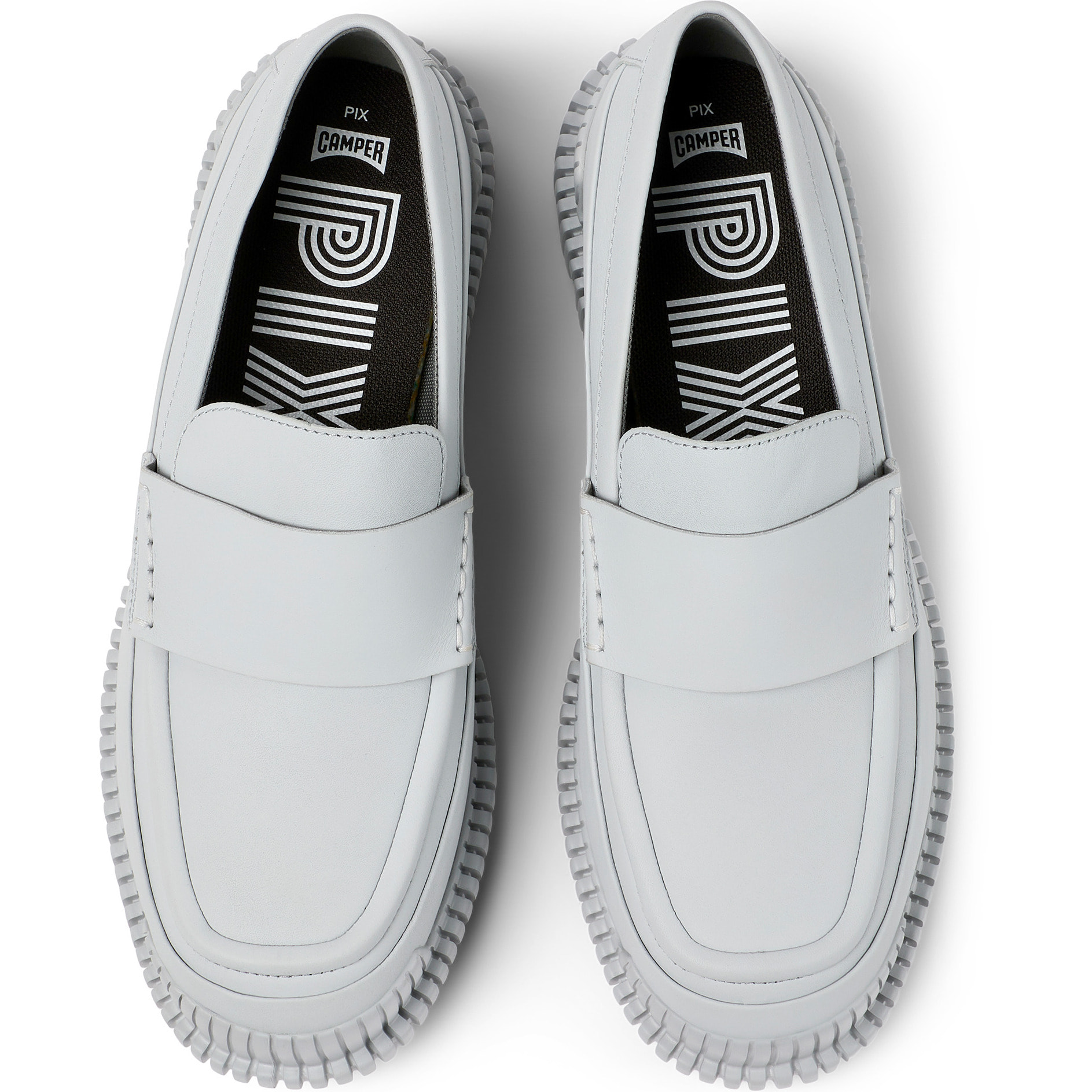 Zapatos de cordones - CAMPER Pix - Gris - Cuero liso
