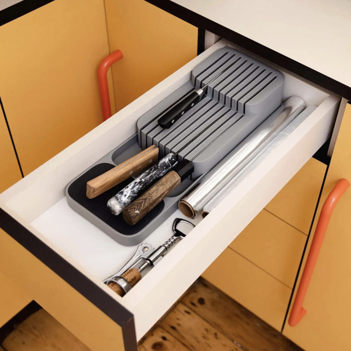 DrawerStore™ range couteaux pour tiroir, jusqu'à 9 couteaux, gris (85120)